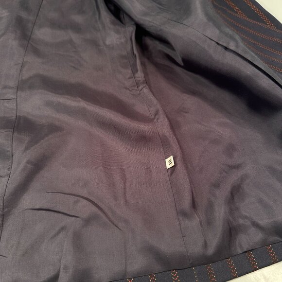 Due Per Due Pinstriped Silk Suit Single Breasted Jacket Womens Blazer - Picture 11 of 16